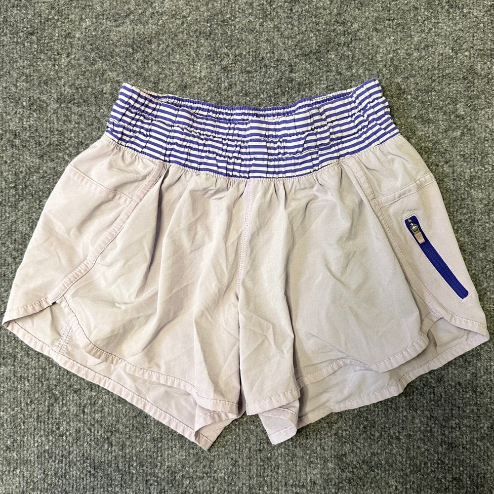 Lululemon Shorts Womens Size 4 Purple Striped Waistband Athletic Running Gym
